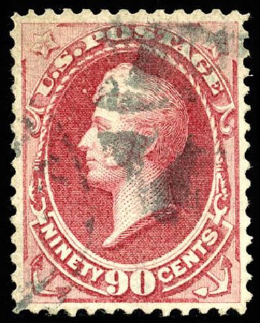Cost of US Stamp Scott 144: 1870 90c Perry Grill. Matthew Bennett International, Apr 2008, Sale 326, Lot 150