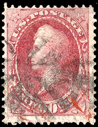 Prices of US Stamps Scott # 144: 90c 1870 Perry Grill. Cherrystone Auctions, Jun 2011, Sale 201106, Lot 40
