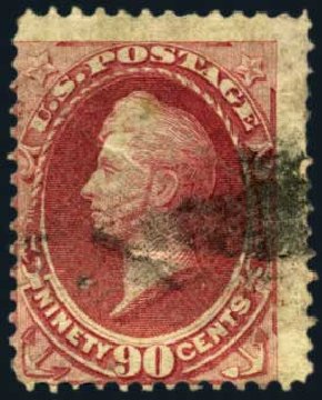 Cost of US Stamps Scott Catalog #144: 90c 1870 Perry Grill. Harmer-Schau Auction Galleries, May 2012, Sale 93, Lot 281
