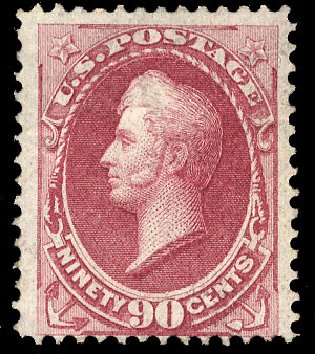 US Stamps Price Scott Catalog #144 - 90c 1870 Perry Grill. Cherrystone Auctions, Mar 2009, Sale 200903, Lot 134