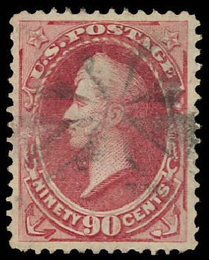 US Stamps Value Scott Catalogue # 144: 1870 90c Perry Grill. Daniel Kelleher Auctions, Aug 2012, Sale 631, Lot 844