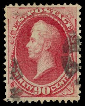 Cost of US Stamp Scott Catalogue #144: 90c 1870 Perry Grill. Daniel Kelleher Auctions, Dec 2014, Sale 661, Lot 144