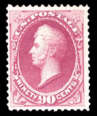 US Stamp Values Scott Catalog 144: 1870 90c Perry Grill. Cherrystone Auctions, Nov 2009, Sale 200911, Lot 3065