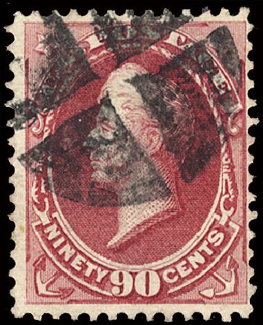 US Stamp Values Scott Catalogue 144 - 1870 90c Perry Grill. Cherrystone Auctions, May 2013, Sale 201305, Lot 85