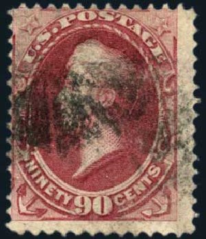 Costs of US Stamps Scott Cat. 144: 1870 90c Perry Grill. Harmer-Schau Auction Galleries, May 2013, Sale 97, Lot 345