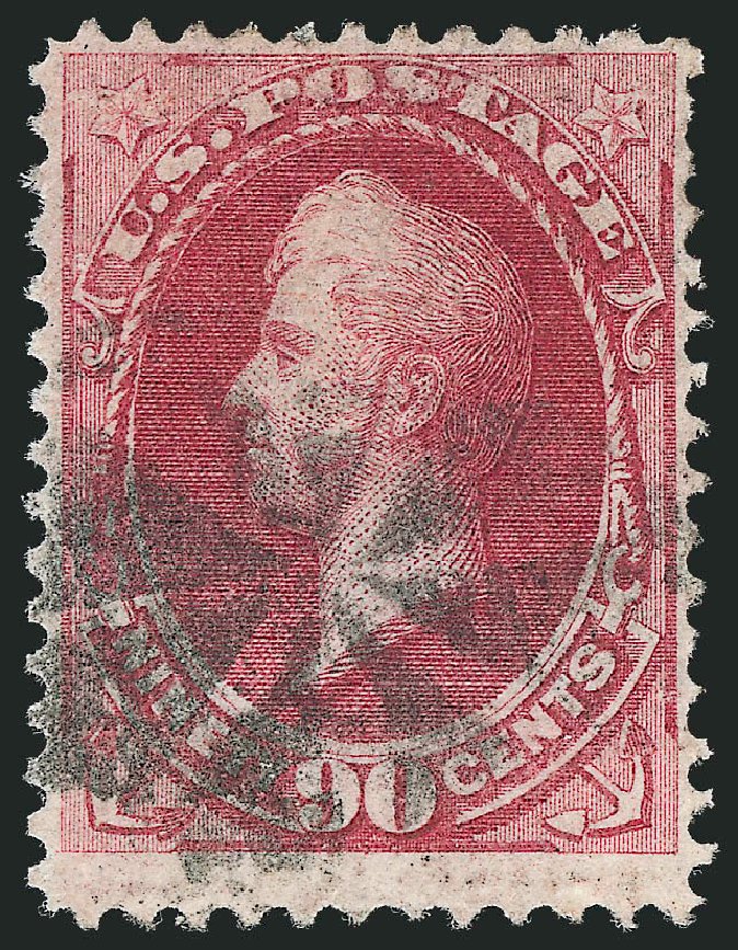 Value of US Stamps Scott 144 - 1870 90c Perry Grill. Robert Siegel Auction Galleries, Dec 2012, Sale 1037, Lot 1715