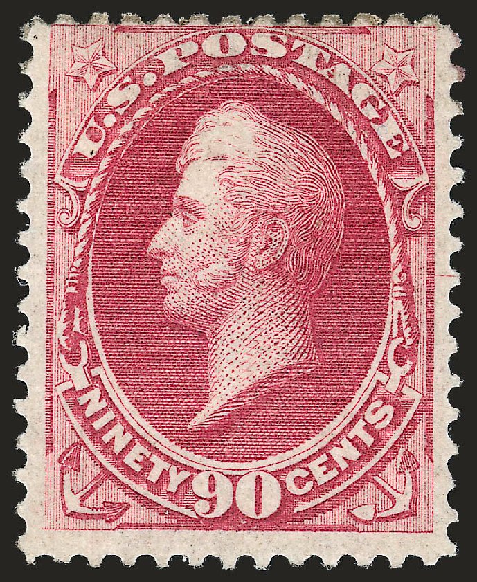 Values of US Stamp Scott Catalogue #144 - 90c 1870 Perry Grill. Robert Siegel Auction Galleries, Dec 2009, Sale 982, Lot 5435