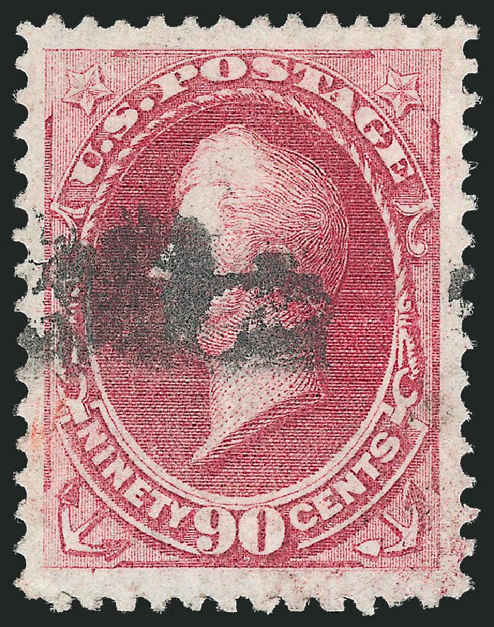 US Stamps Prices Scott Cat. 144 - 1870 90c Perry Grill. Robert Siegel Auction Galleries, Sep 2012, Sale 1027, Lot 42