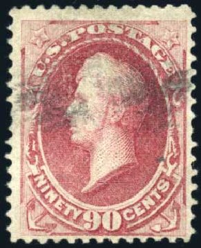 Value of US Stamp Scott Cat. # 144 - 90c 1870 Perry Grill. Harmer-Schau Auction Galleries, Apr 2010, Sale 85, Lot 266