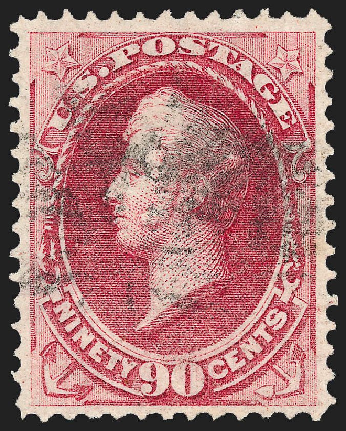 Values of US Stamps Scott #144 - 90c 1870 Perry Grill. Robert Siegel Auction Galleries, Oct 2012, Sale 1032, Lot 3226