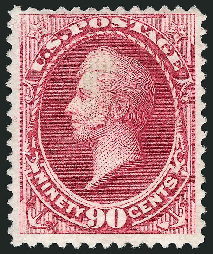 US Stamp Prices Scott Catalog # 144: 90c 1870 Perry Grill. Robert Siegel Auction Galleries, May 2013, Sale 1044, Lot 126