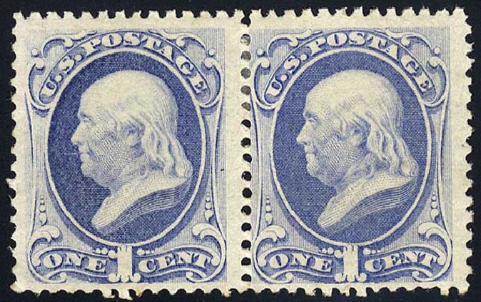 US Stamps Values Scott 145 - 1870 1c Franklin Without Grill. Cherrystone Auctions, Jul 2008, Sale 200807, Lot 27