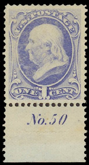 Values of US Stamp Scott #145: 1c 1870 Franklin Without Grill. Daniel Kelleher Auctions, Jun 2012, Sale 630, Lot 1370