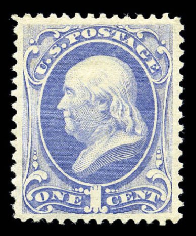 Cost of US Stamp Scott #145 - 1c 1870 Franklin Without Grill. Matthew Bennett International, Sep 2010, Sale 332, Lot 2021