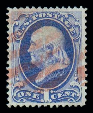 Costs of US Stamps Scott Catalogue #145: 1870 1c Franklin Without Grill. Matthew Bennett International, Dec 2007, Sale 323, Lot 334
