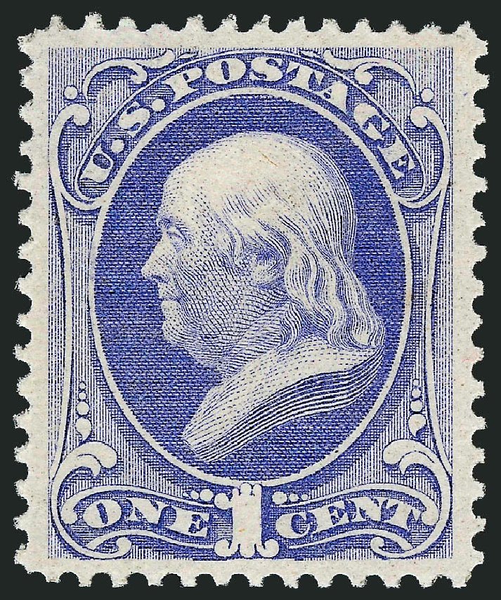 US Stamps Prices Scott #145 - 1c 1870 Franklin Without Grill. Robert Siegel Auction Galleries, Dec 2008, Sale 967, Lot 4272