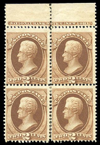 Values of US Stamp Scott Catalogue #146 - 1870 2c Jackson Without Grill. Matthew Bennett International, Sep 2010, Sale 333, Lot 3537