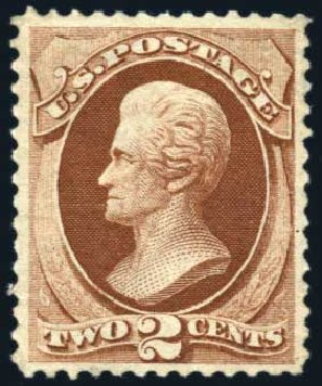Costs of US Stamp Scott # 146 - 2c 1870 Jackson Without Grill. Harmer-Schau Auction Galleries, Feb 2009, Sale 80, Lot 1161