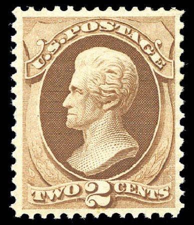 US Stamp Values Scott Catalog # 146: 1870 2c Jackson Without Grill. Matthew Bennett International, Sep 2010, Sale 333, Lot 3535