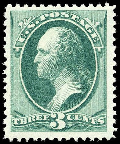 Value of US Stamp Scott # 147: 3c 1870 Washington Without Grill. Matthew Bennett International, Apr 2008, Sale 326, Lot 151