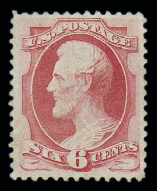 Cost of US Stamp Scott Cat. # 148 - 1870 6c Lincoln Without Grill. Matthew Bennett International, Oct 2007, Sale 320, Lot 459