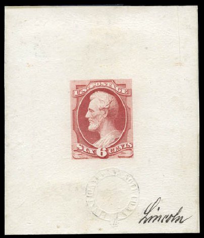 Costs of US Stamp Scott Cat. 148 - 6c 1870 Lincoln Without Grill. Matthew Bennett International, Mar 2011, Sale 335, Lot 29