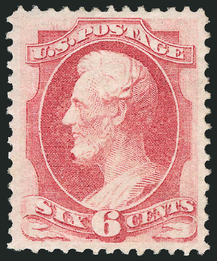 US Stamp Value Scott #148 - 6c 1870 Lincoln Without Grill. Robert Siegel Auction Galleries, Feb 2010, Sale 983, Lot 100