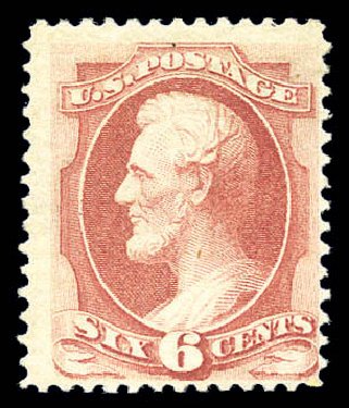 Values of US Stamp Scott Catalog 148: 1870 6c Lincoln Without Grill. Matthew Bennett International, Sep 2010, Sale 333, Lot 3541