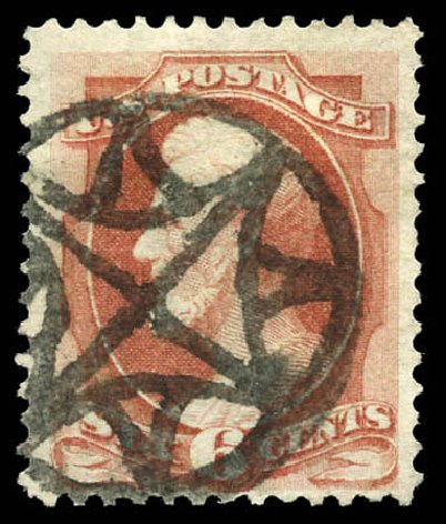 US Stamp Value Scott Catalog #148: 1870 6c Lincoln Without Grill. Matthew Bennett International, Mar 2011, Sale 335, Lot 111
