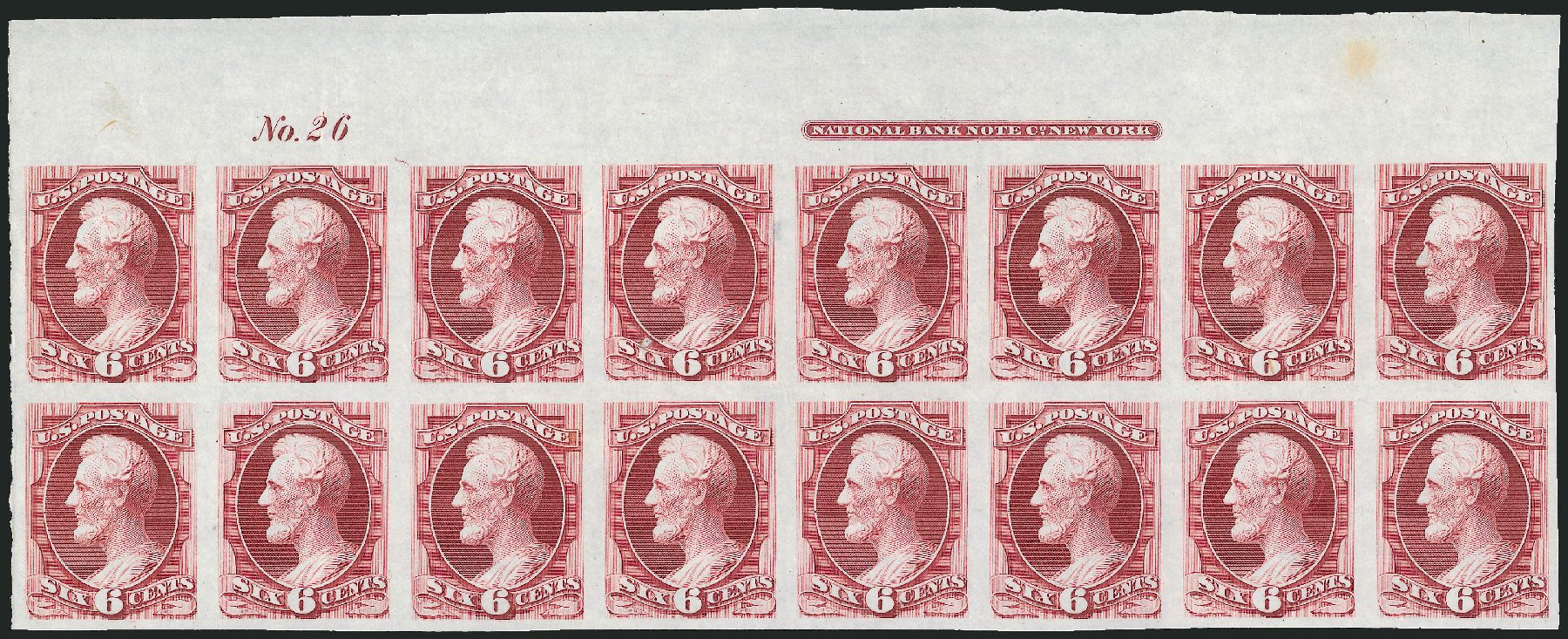 Price of US Stamp Scott Catalogue 148: 1870 6c Lincoln Without Grill. Robert Siegel Auction Galleries, Dec 2010, Sale 1000, Lot 1091
