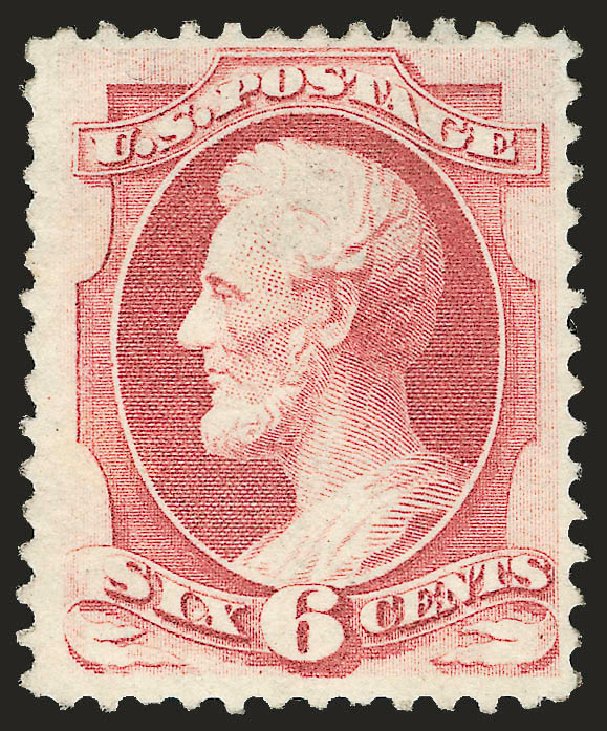 US Stamp Prices Scott Cat. #148: 6c 1870 Lincoln Without Grill. Robert Siegel Auction Galleries, Apr 2009, Sale 972, Lot 3151