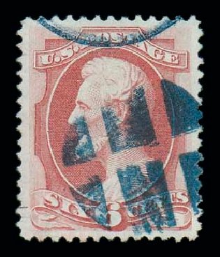 US Stamp Values Scott Cat. # 148 - 6c 1870 Lincoln Without Grill. Matthew Bennett International, Dec 2007, Sale 323, Lot 344