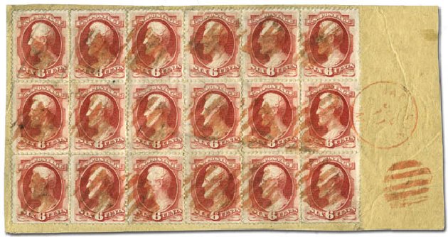 Costs of US Stamps Scott Cat. # 148: 6c 1870 Lincoln Without Grill. Matthew Bennett International, Feb 2012, Sale 340, Lot 265