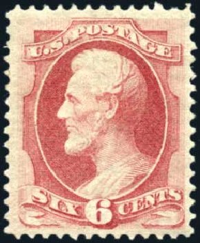 US Stamp Prices Scott Catalogue 148: 6c 1870 Lincoln Without Grill. Harmer-Schau Auction Galleries, Feb 2010, Sale 84, Lot 1405
