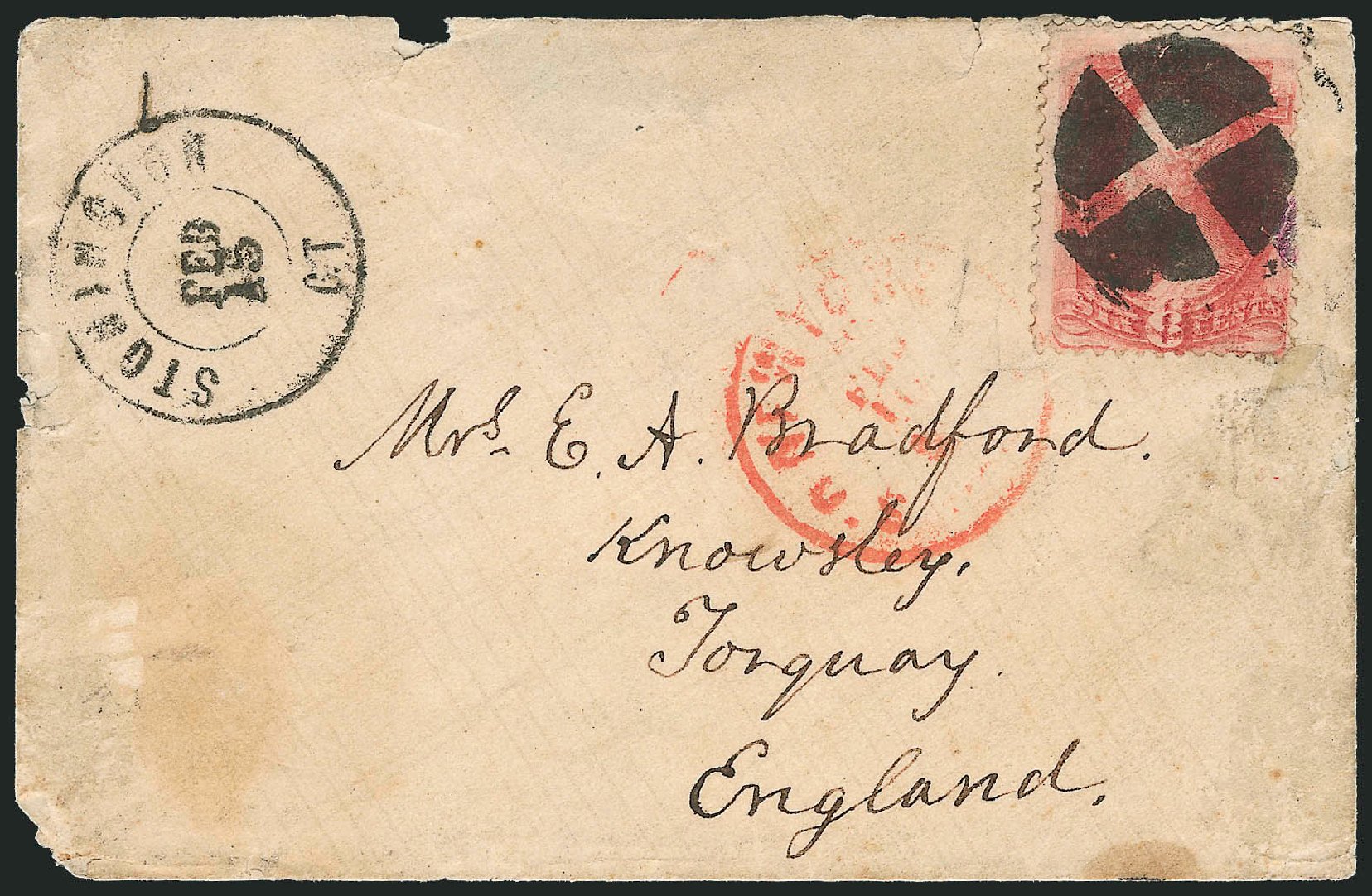 US Stamp Prices Scott # 148 - 1870 6c Lincoln Without Grill. Robert Siegel Auction Galleries, Sep 2012, Sale 1027, Lot 55