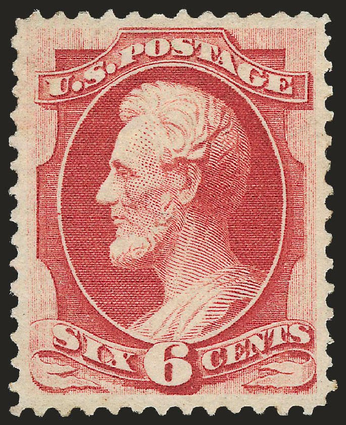 US Stamp Prices Scott Catalog 148: 6c 1870 Lincoln Without Grill. Robert Siegel Auction Galleries, Dec 2008, Sale 967, Lot 4275