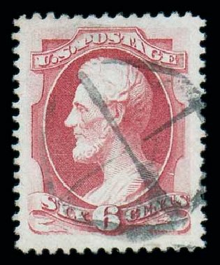 US Stamps Prices Scott 148 - 1870 6c Lincoln Without Grill. Matthew Bennett International, Dec 2007, Sale 323, Lot 342