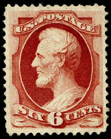 US Stamp Values Scott Catalogue #148 - 6c 1870 Lincoln Without Grill. Matthew Bennett International, May 2008, Sale 327, Lot 152