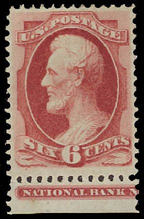 Price of US Stamps Scott Catalogue 148: 6c 1870 Lincoln Without Grill. Daniel Kelleher Auctions, Jun 2012, Sale 630, Lot 1372