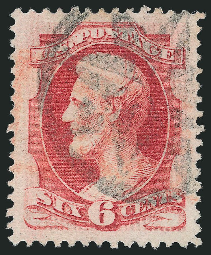 US Stamps Price Scott Catalog #148: 1870 6c Lincoln Without Grill. Robert Siegel Auction Galleries, Nov 2012, Sale 1034, Lot 152