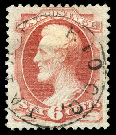 US Stamps Values Scott Catalogue #148 - 1870 6c Lincoln Without Grill. Matthew Bennett International, Mar 2011, Sale 335, Lot 123