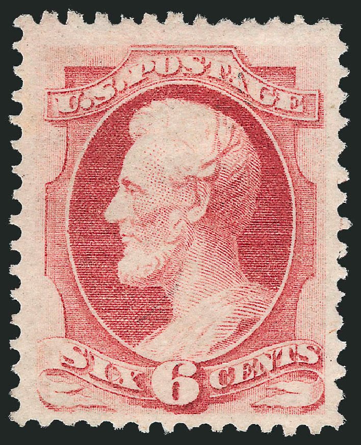 US Stamp Price Scott Cat. 148: 1870 6c Lincoln Without Grill. Robert Siegel Auction Galleries, Jun 2011, Sale 1011, Lot 533