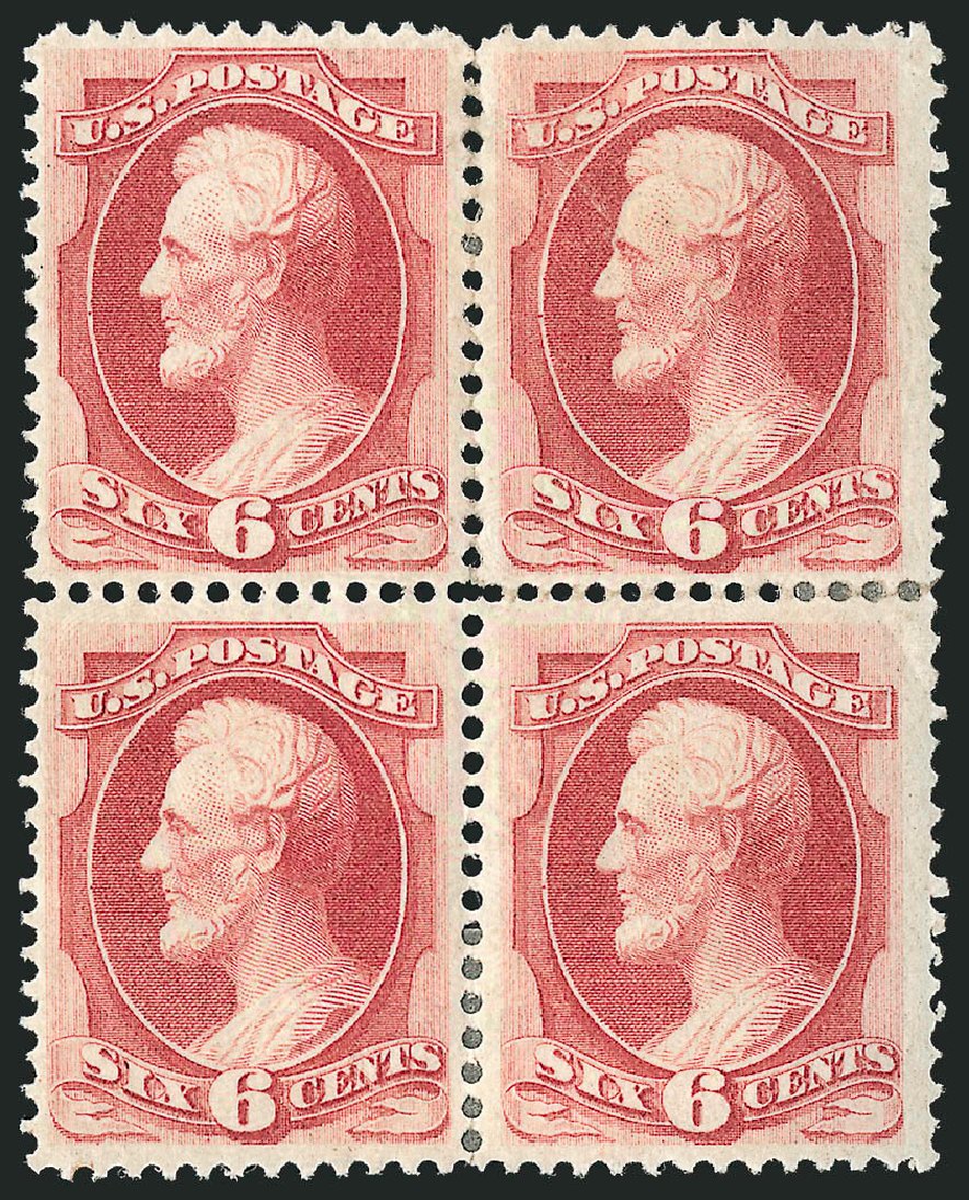 Costs of US Stamps Scott Catalogue # 148 - 6c 1870 Lincoln Without Grill. Robert Siegel Auction Galleries, Mar 2012, Sale 1021, Lot 353