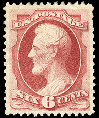Costs of US Stamps Scott Catalogue 148 - 1870 6c Lincoln Without Grill. Cherrystone Auctions, Jan 2009, Sale 200901, Lot 146