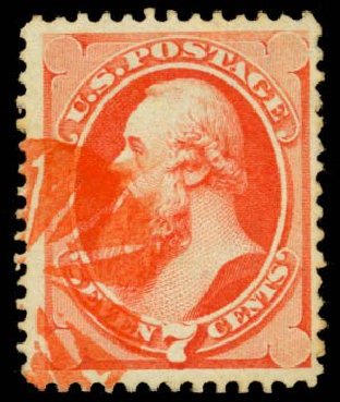 US Stamp Prices Scott Catalogue 149 - 1871 7c Stanton Without Grill. Daniel Kelleher Auctions, Sep 2013, Sale 639, Lot 1057