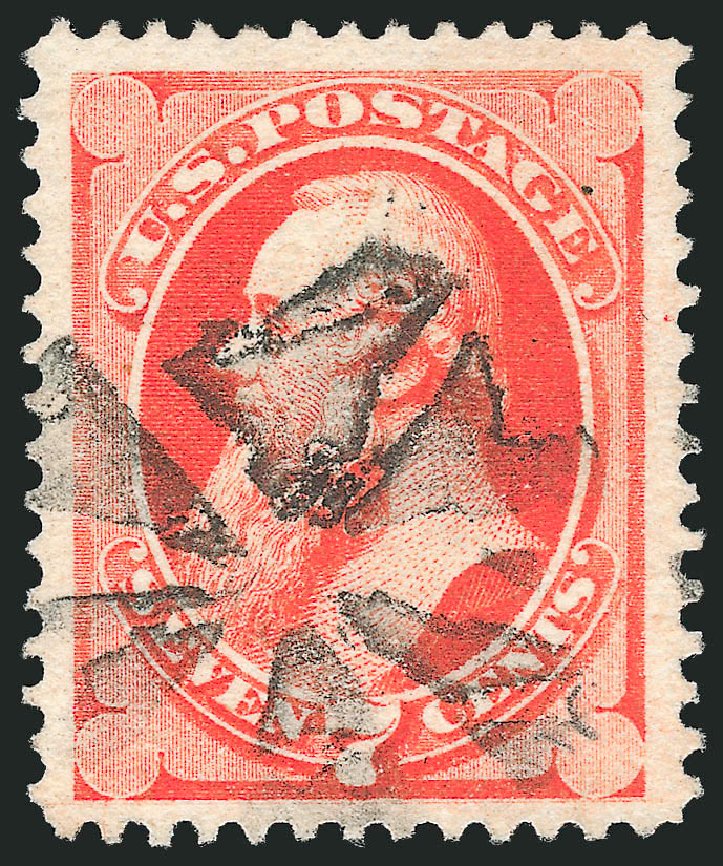 US Stamps Prices Scott Cat. #149 - 1871 7c Stanton Without Grill. Robert Siegel Auction Galleries, Mar 2012, Sale 1019, Lot 508