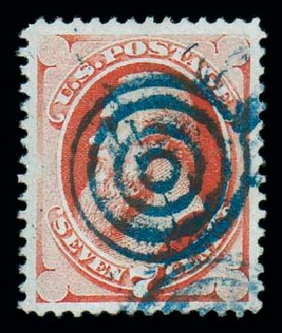 US Stamp Values Scott Catalog 149 - 1871 7c Stanton Without Grill. Matthew Bennett International, Dec 2007, Sale 323, Lot 350
