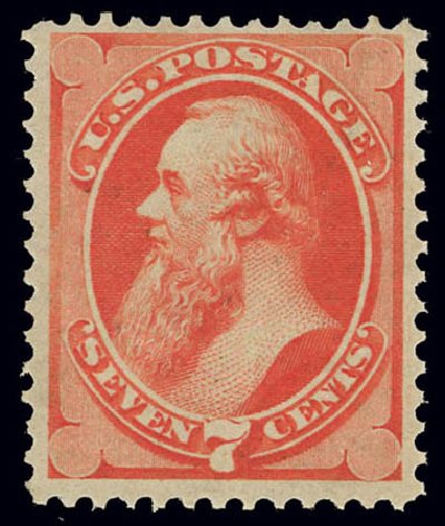 Price of US Stamp Scott Cat. #149 - 7c 1871 Stanton Without Grill. Daniel Kelleher Auctions, Feb 2013, Sale 634, Lot 120