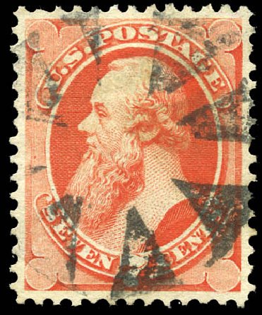 US Stamps Prices Scott Catalogue # 149 - 1871 7c Stanton Without Grill. Matthew Bennett International, Sep 2011, Sale 338, Lot 1822