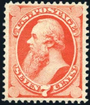 Cost of US Stamps Scott Catalogue # 149 - 1871 7c Stanton Without Grill. Harmer-Schau Auction Galleries, Mar 2011, Sale 89, Lot 182